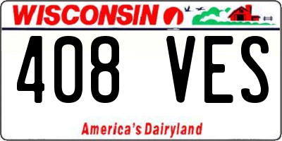 WI license plate 408VES
