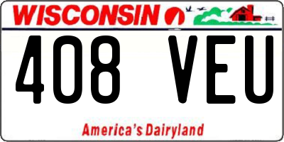 WI license plate 408VEU