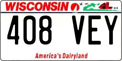 WI license plate 408VEY