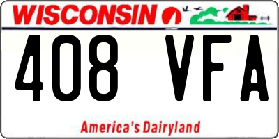 WI license plate 408VFA