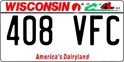 WI license plate 408VFC
