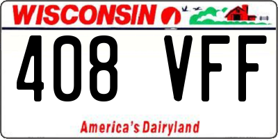 WI license plate 408VFF