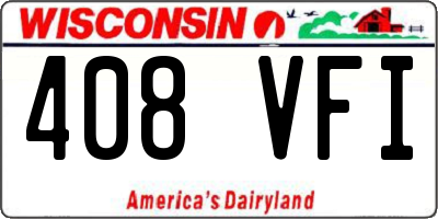 WI license plate 408VFI