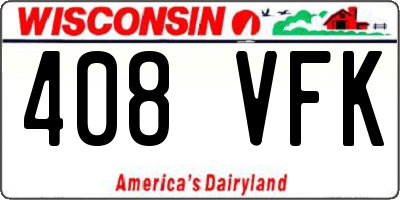 WI license plate 408VFK