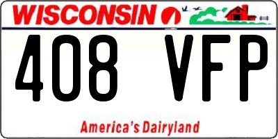 WI license plate 408VFP