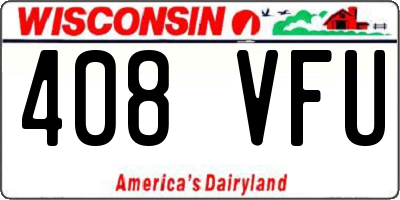 WI license plate 408VFU