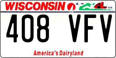 WI license plate 408VFV
