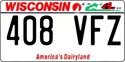 WI license plate 408VFZ