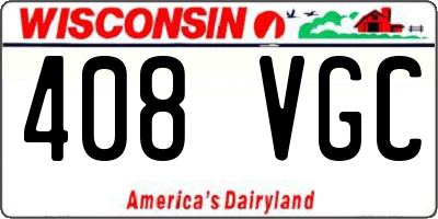 WI license plate 408VGC