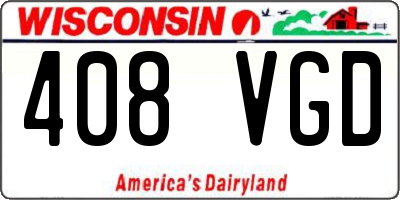 WI license plate 408VGD