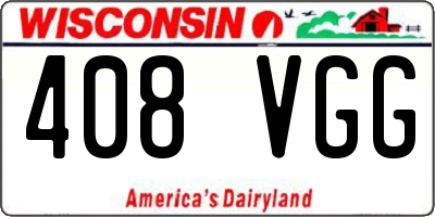 WI license plate 408VGG