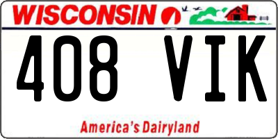 WI license plate 408VIK