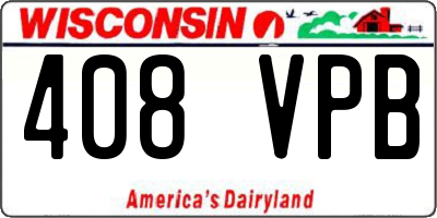 WI license plate 408VPB