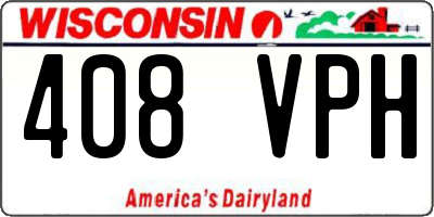 WI license plate 408VPH
