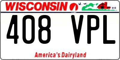 WI license plate 408VPL