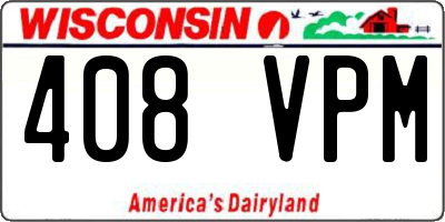 WI license plate 408VPM