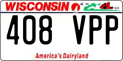 WI license plate 408VPP