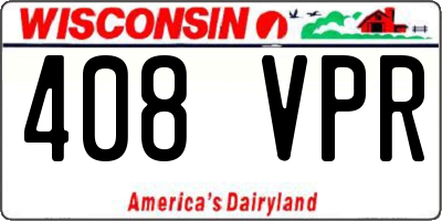 WI license plate 408VPR