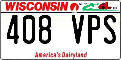 WI license plate 408VPS