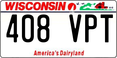 WI license plate 408VPT