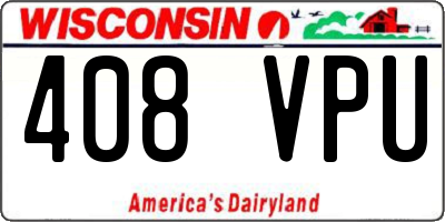 WI license plate 408VPU