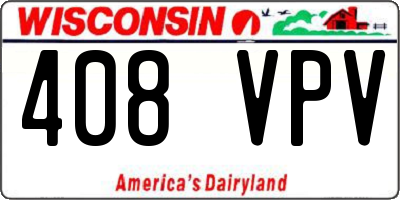 WI license plate 408VPV