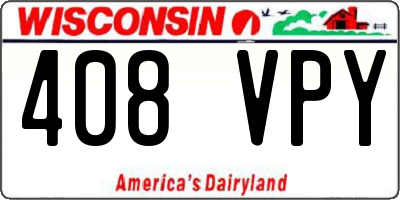 WI license plate 408VPY
