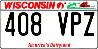 WI license plate 408VPZ