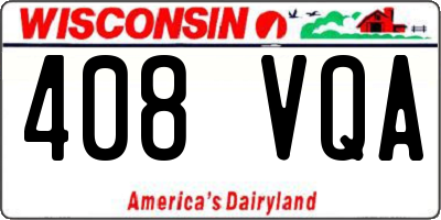 WI license plate 408VQA