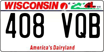 WI license plate 408VQB