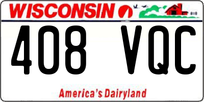 WI license plate 408VQC