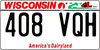 WI license plate 408VQH