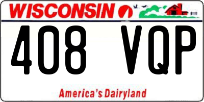 WI license plate 408VQP