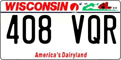 WI license plate 408VQR