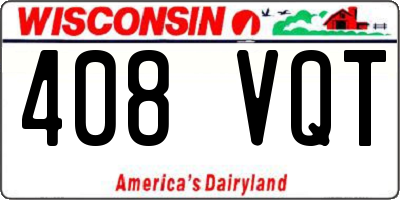 WI license plate 408VQT