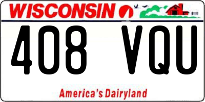 WI license plate 408VQU