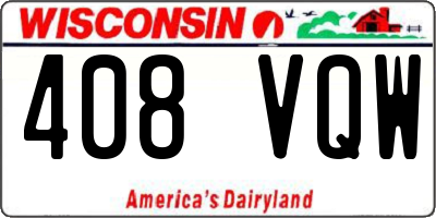 WI license plate 408VQW