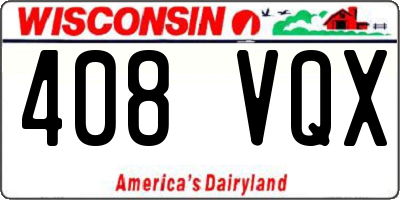 WI license plate 408VQX