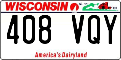 WI license plate 408VQY