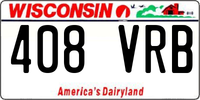 WI license plate 408VRB