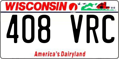 WI license plate 408VRC