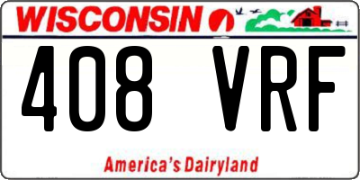 WI license plate 408VRF