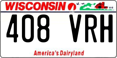 WI license plate 408VRH