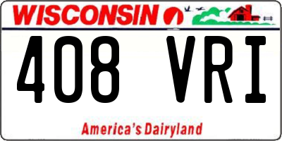WI license plate 408VRI