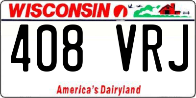 WI license plate 408VRJ