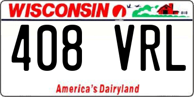 WI license plate 408VRL