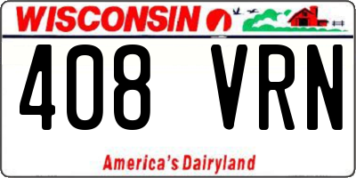 WI license plate 408VRN