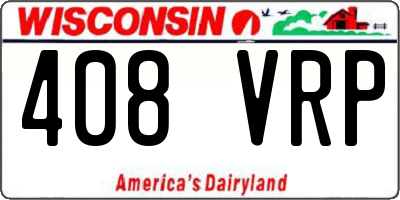 WI license plate 408VRP