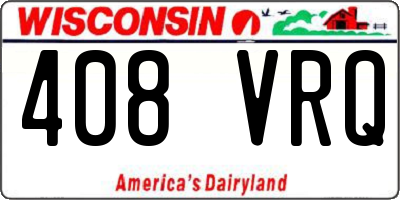 WI license plate 408VRQ