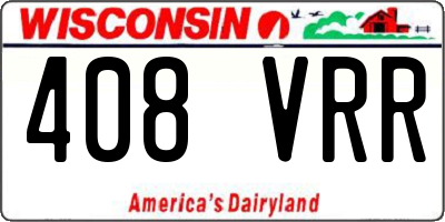 WI license plate 408VRR